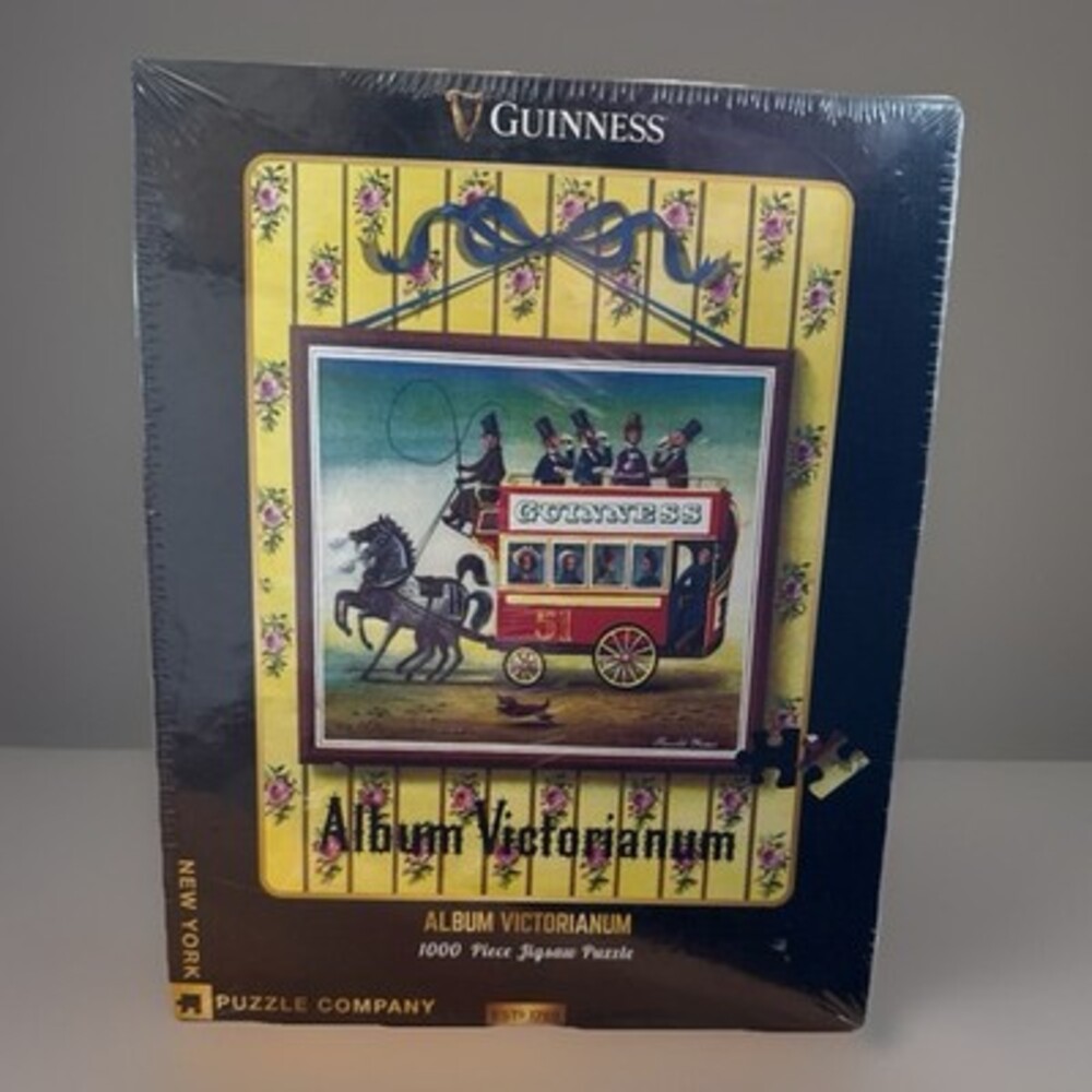 New York Puzzle Co Guinness Vintage Advertising 1000pc Puzzle -SEALED / BOX WEAR